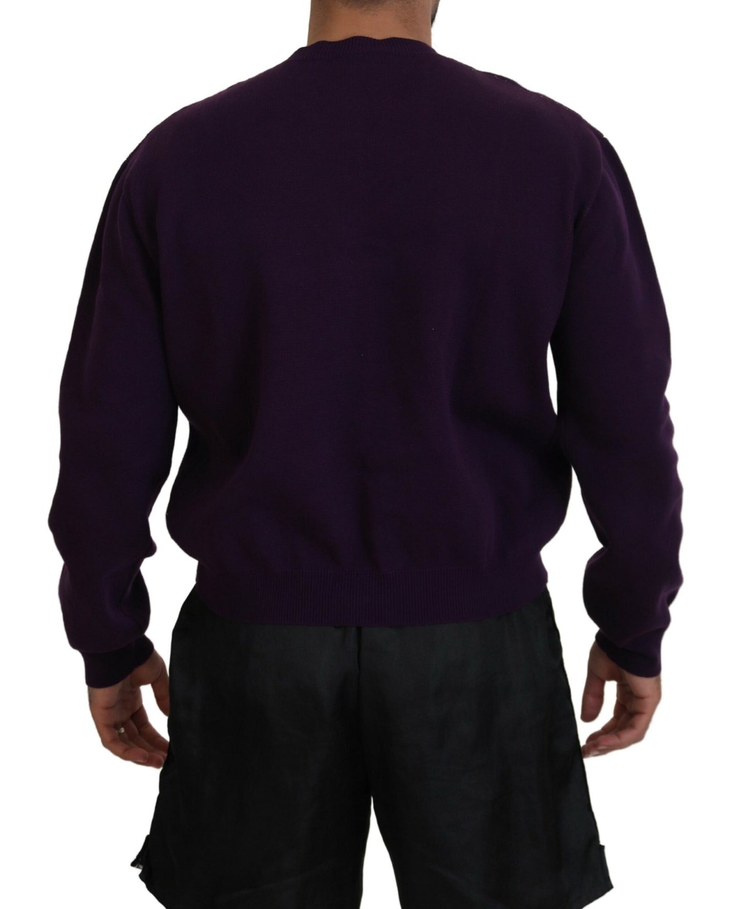 Lila Pullover aus bedruckter Baumwolle für Herren