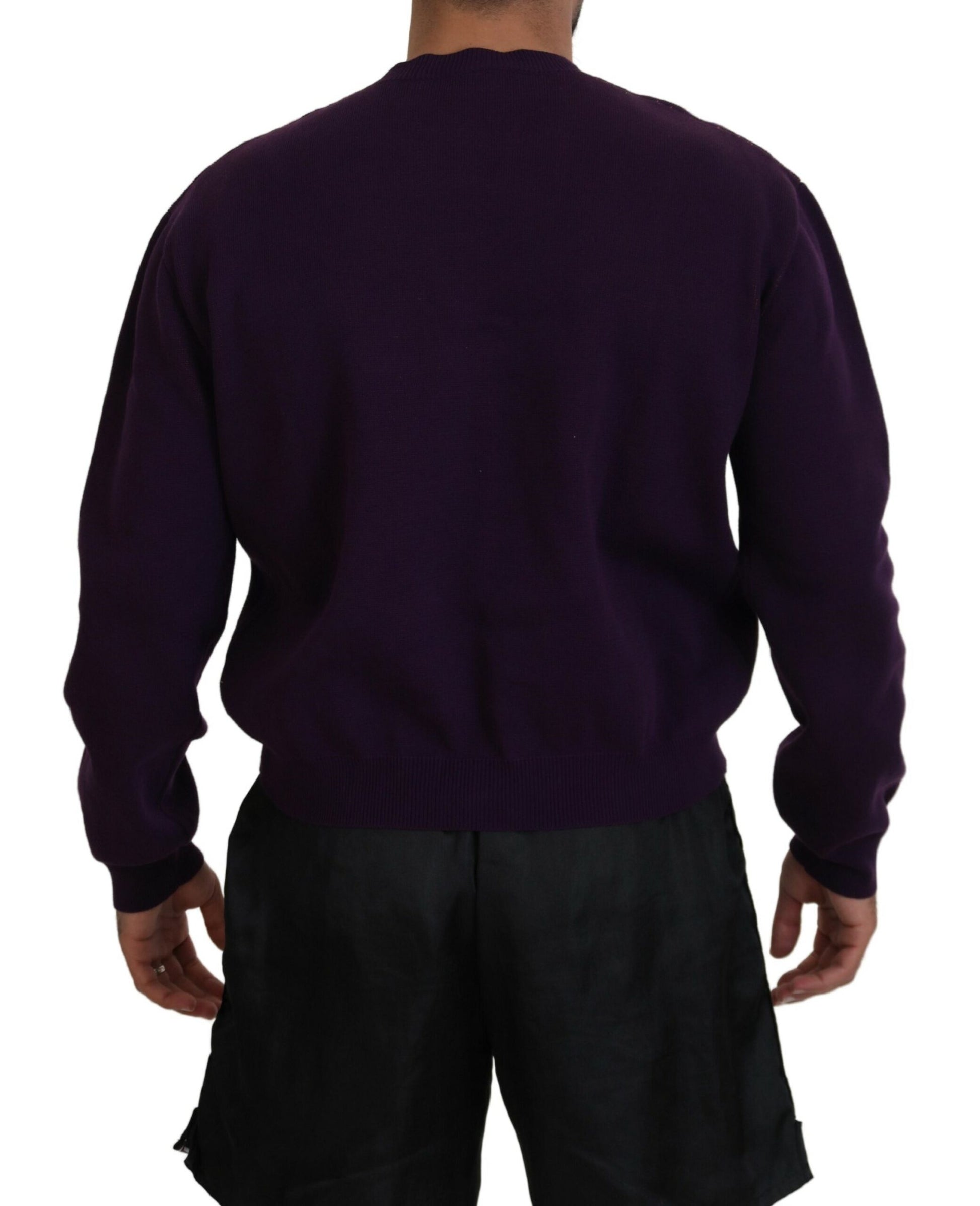 Lila Pullover aus bedruckter Baumwolle für Herren