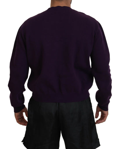 Lila Pullover aus bedruckter Baumwolle für Herren