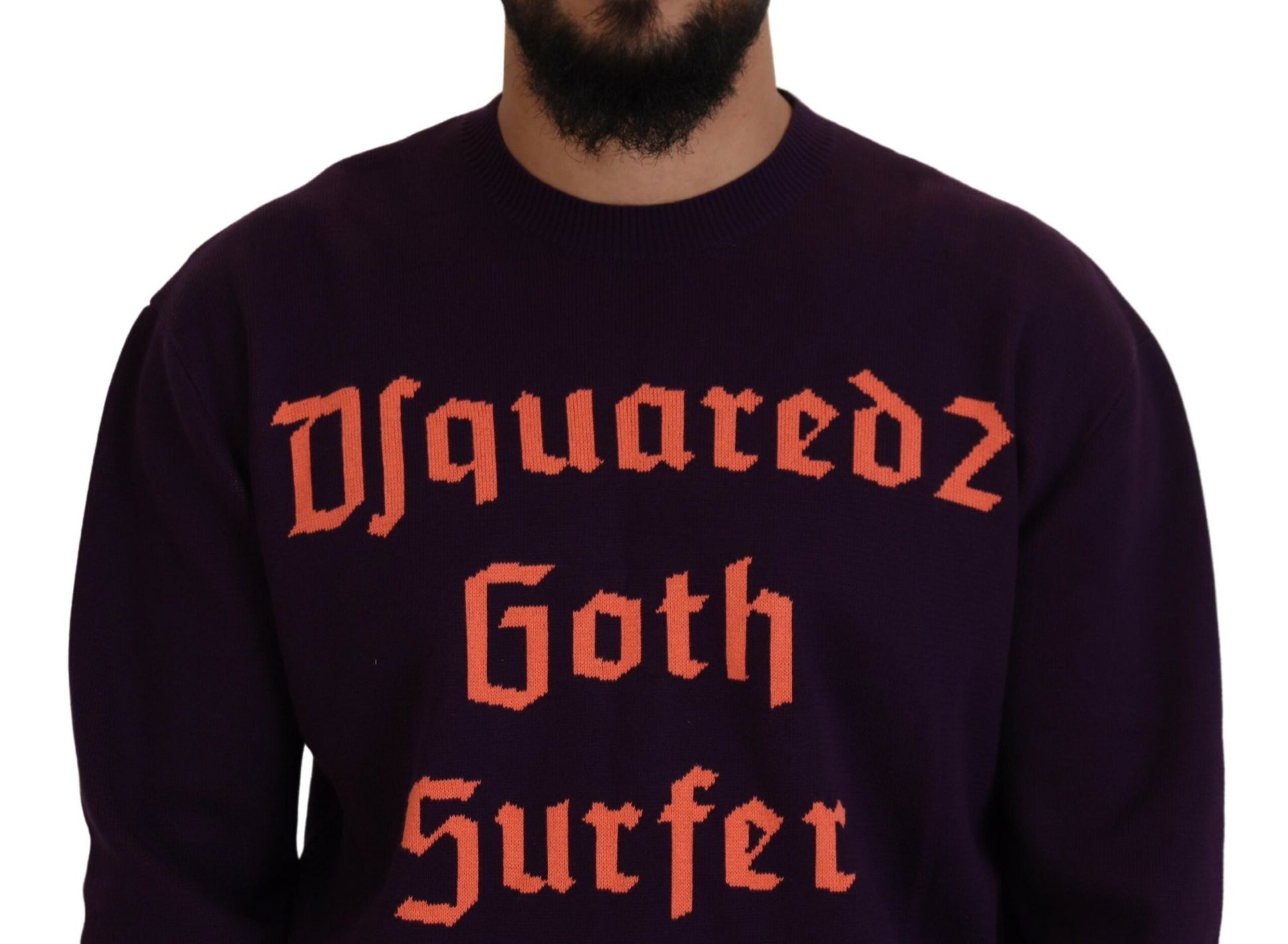 Lila Pullover aus bedruckter Baumwolle für Herren