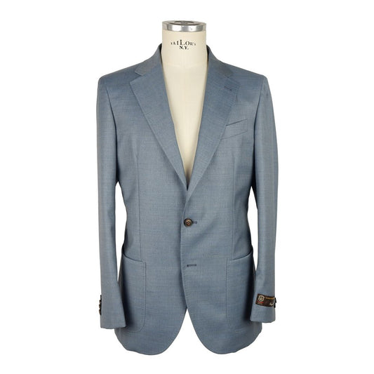 Light Blue Wool Mens Blazer
