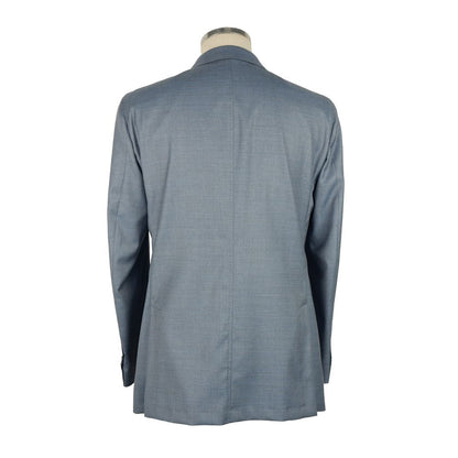 Light Blue Wool Mens Blazer