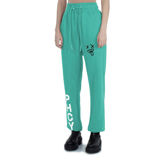 Green Cotton Women's Trouser