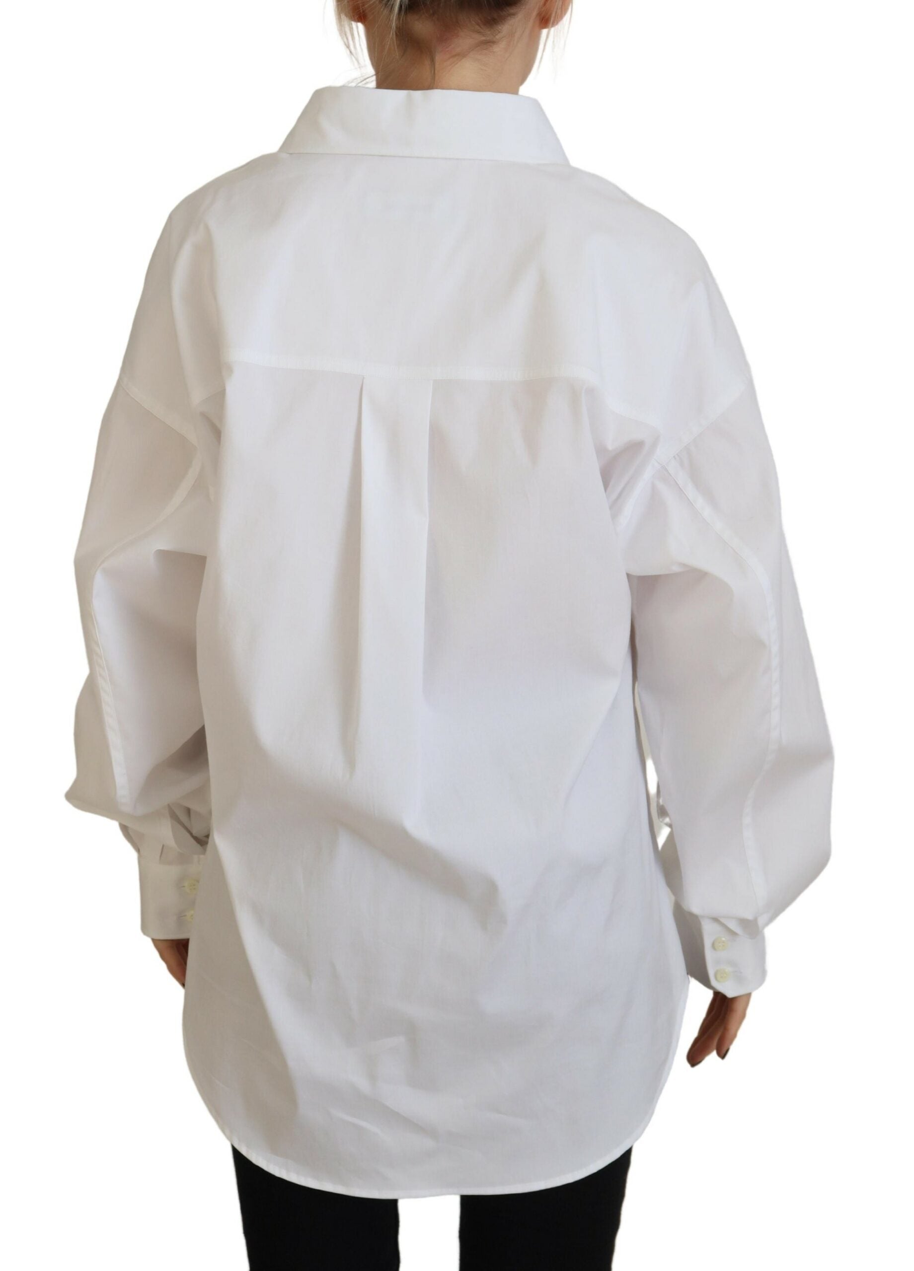 Weißes Hemd aus Baumwolle mit Button-Down-Kragen