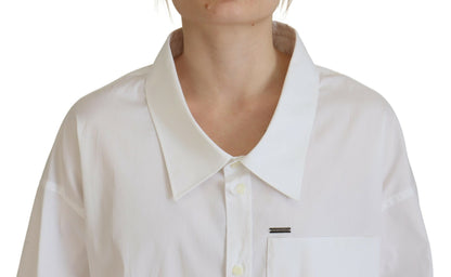 Weißes Hemd aus Baumwolle mit Button-Down-Kragen