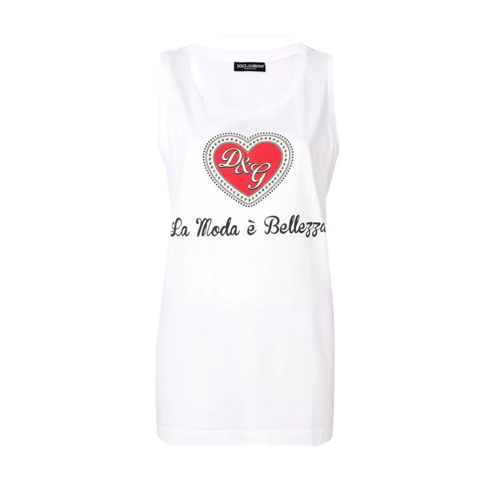 White Cotton Women Tank Top