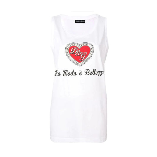 White Cotton Women Tank Top