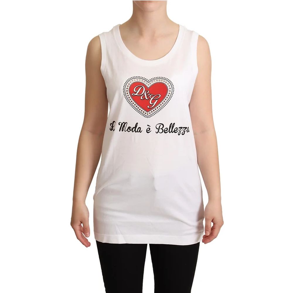 White Cotton Women Tank Top
