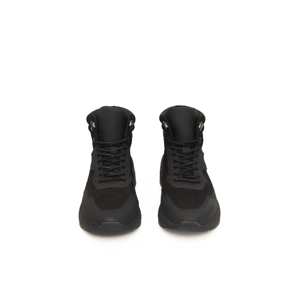 Black Cowhide Men Sneaker