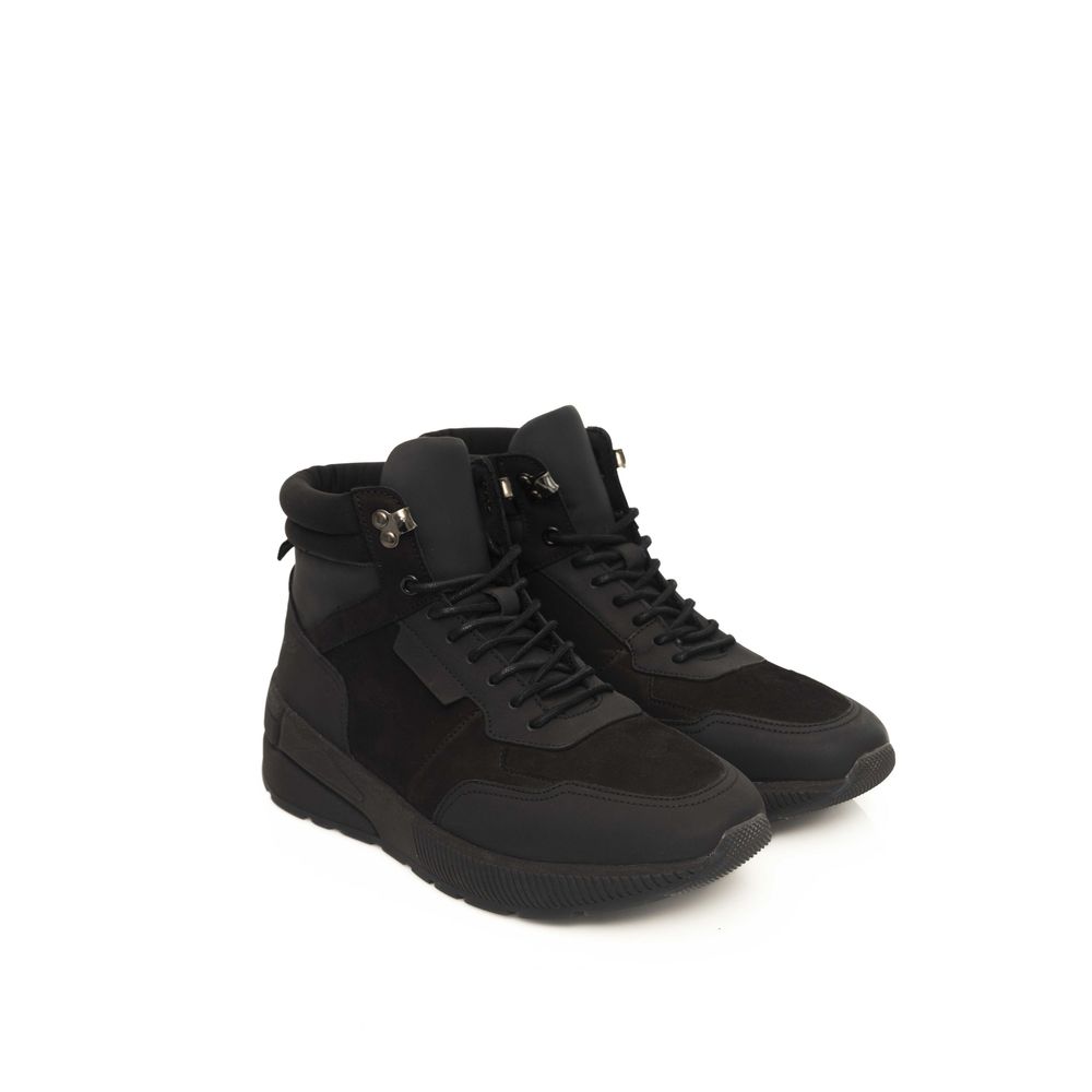 Black Cowhide Men Sneaker