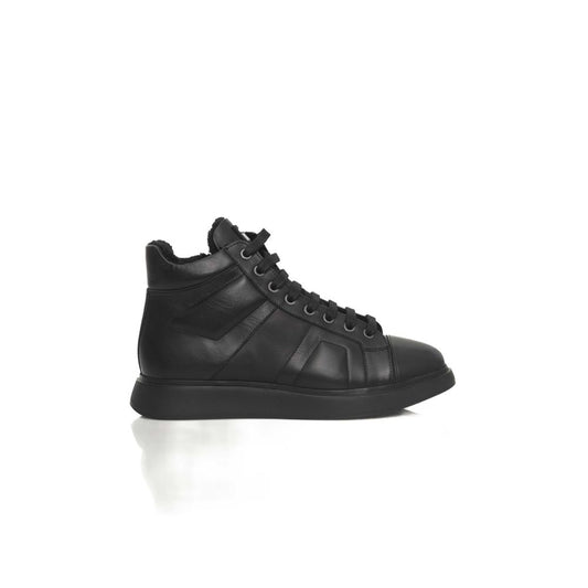 Black Cowhide Women Sneaker