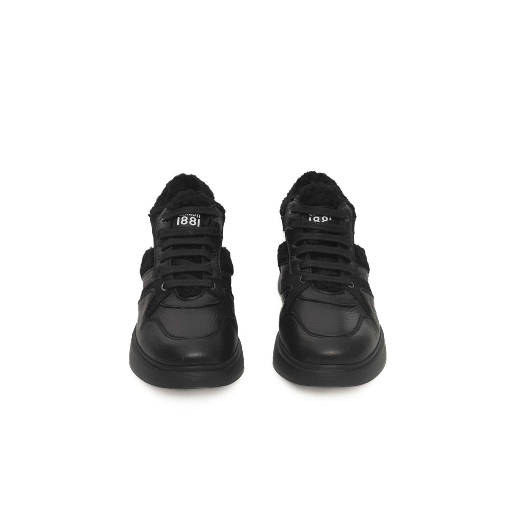 Black Cowhide Women Sneaker