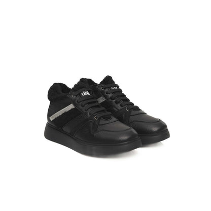 Black Cowhide Women Sneaker