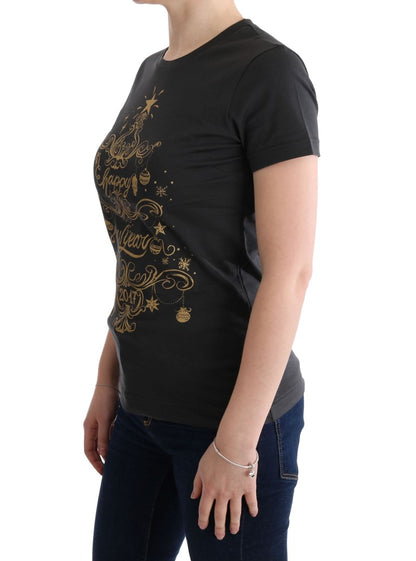 Elegantes graues Baumwoll-T-Shirt mit exklusivem Druck