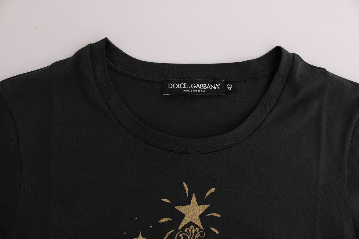 Elegantes graues Baumwoll-T-Shirt mit exklusivem Druck