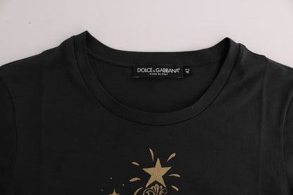 Elegantes graues Baumwoll-T-Shirt mit exklusivem Druck
