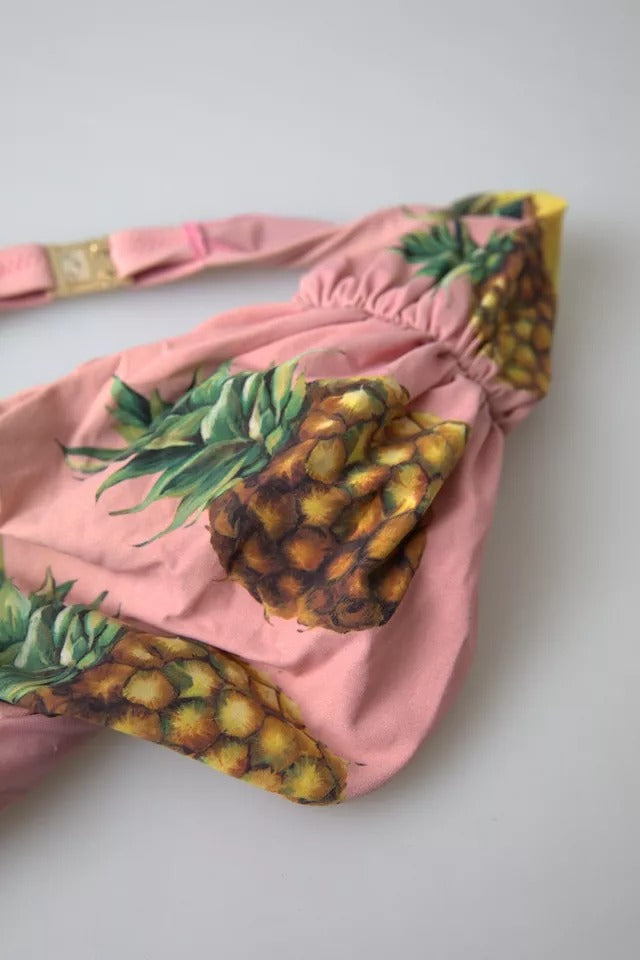 Rosa bedruckter Beachwear-Bikinioberteil-Badeanzug