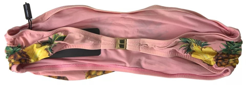 Rosa bedruckter Beachwear-Bikinioberteil-Badeanzug