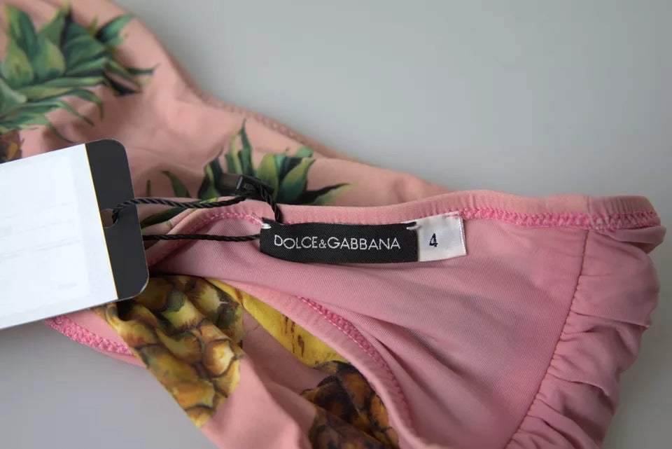 Rosa bedruckter Beachwear-Bikinioberteil-Badeanzug