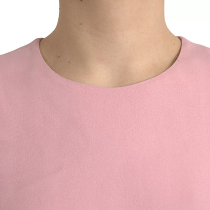Rosa A-Linien-Kleid aus Viskose mit ausgestellten Ärmeln