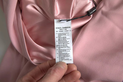Rosa A-Linien-Kleid aus Viskose mit ausgestellten Ärmeln
