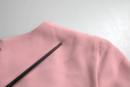 Rosa A-Linien-Kleid aus Viskose mit ausgestellten Ärmeln