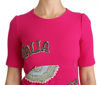 Rosa Italia Forever Etuikleid mit Kristallen