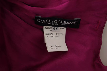 Meerjungfrau-Etuikleid aus Stretch-Seide in Fuchsia
