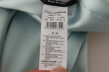 Figurbetontes One-Shoulder-Midikleid aus Seide in Mintgrün