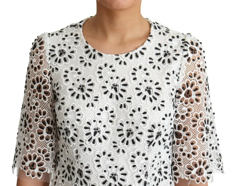 Weißes A-Linien-Midikleid aus Polyester mit Cut-out-Design