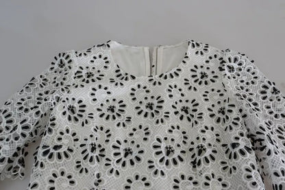 Weißes A-Linien-Midikleid aus Polyester mit Cut-out-Design