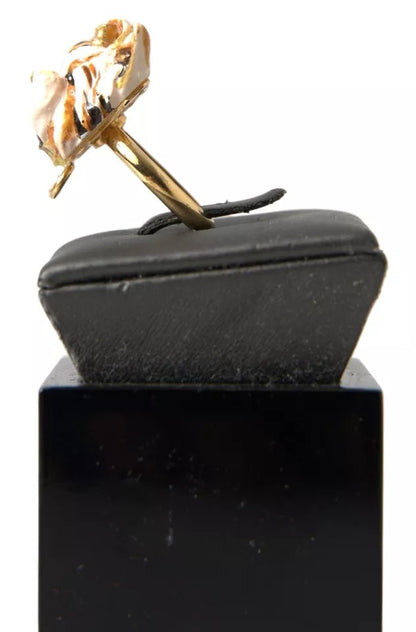 Gold Messing Harz Beige Hund Haustier Zubehör Ring