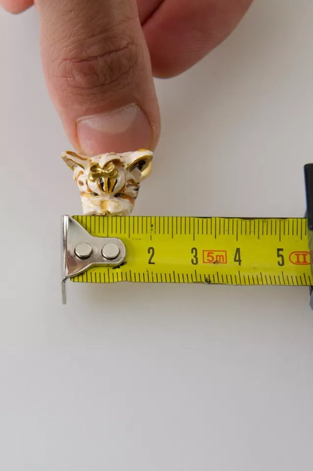 Gold Messing Harz Beige Hund Haustier Zubehör Ring