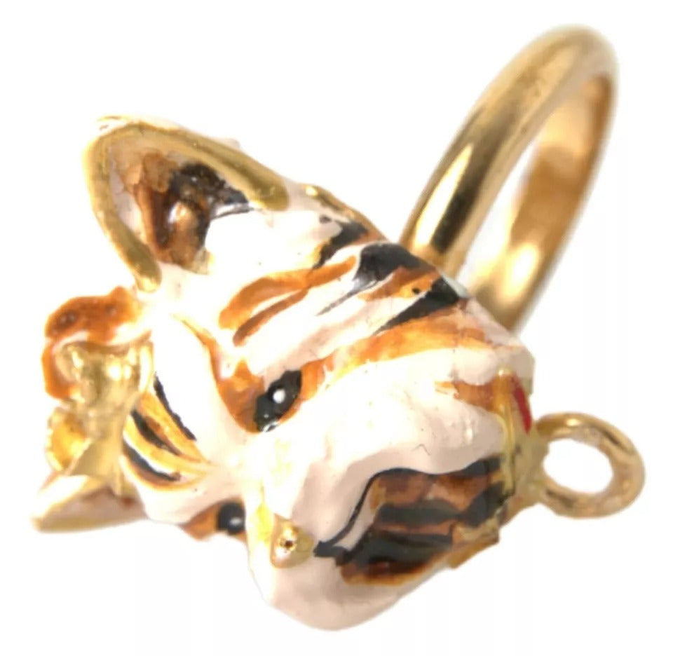 Gold Messing Harz Beige Hund Haustier Zubehör Ring