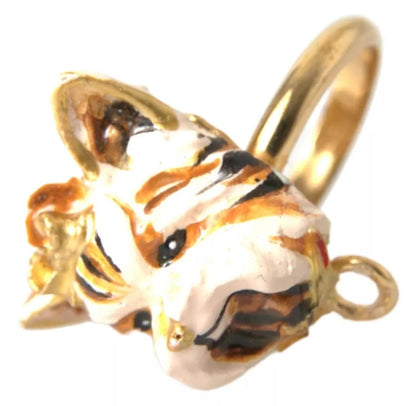 Gold Messing Harz Beige Hund Haustier Zubehör Ring