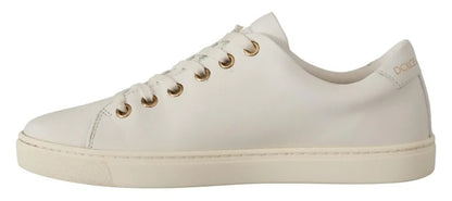 Weiße Leder Gold Rot Herz Sneakers Schuhe