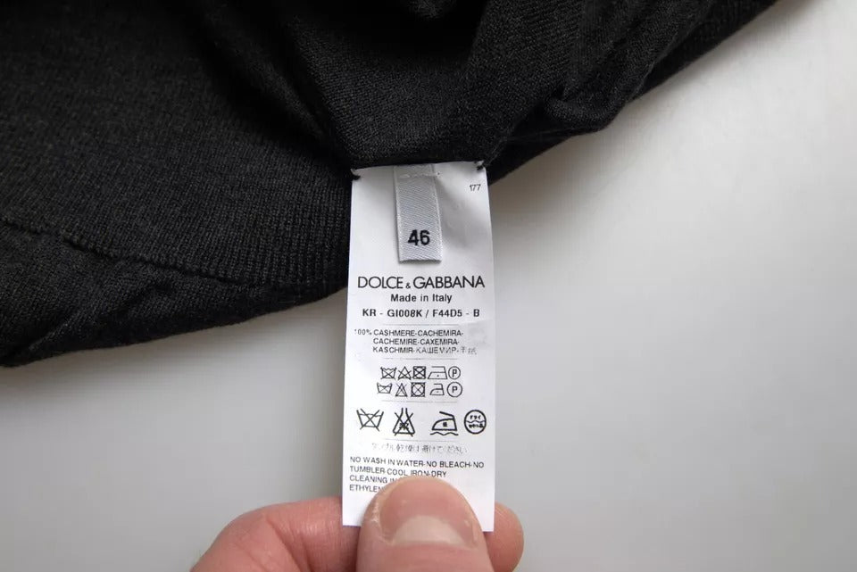 Dunkelgrauer Pullover aus Kaschmir mit Rundhalsausschnitt