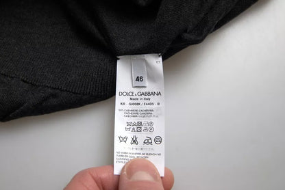 Dunkelgrauer Pullover aus Kaschmir mit Rundhalsausschnitt