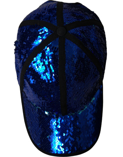 Royalblaue Baseballmütze mit Pailletten für Herren