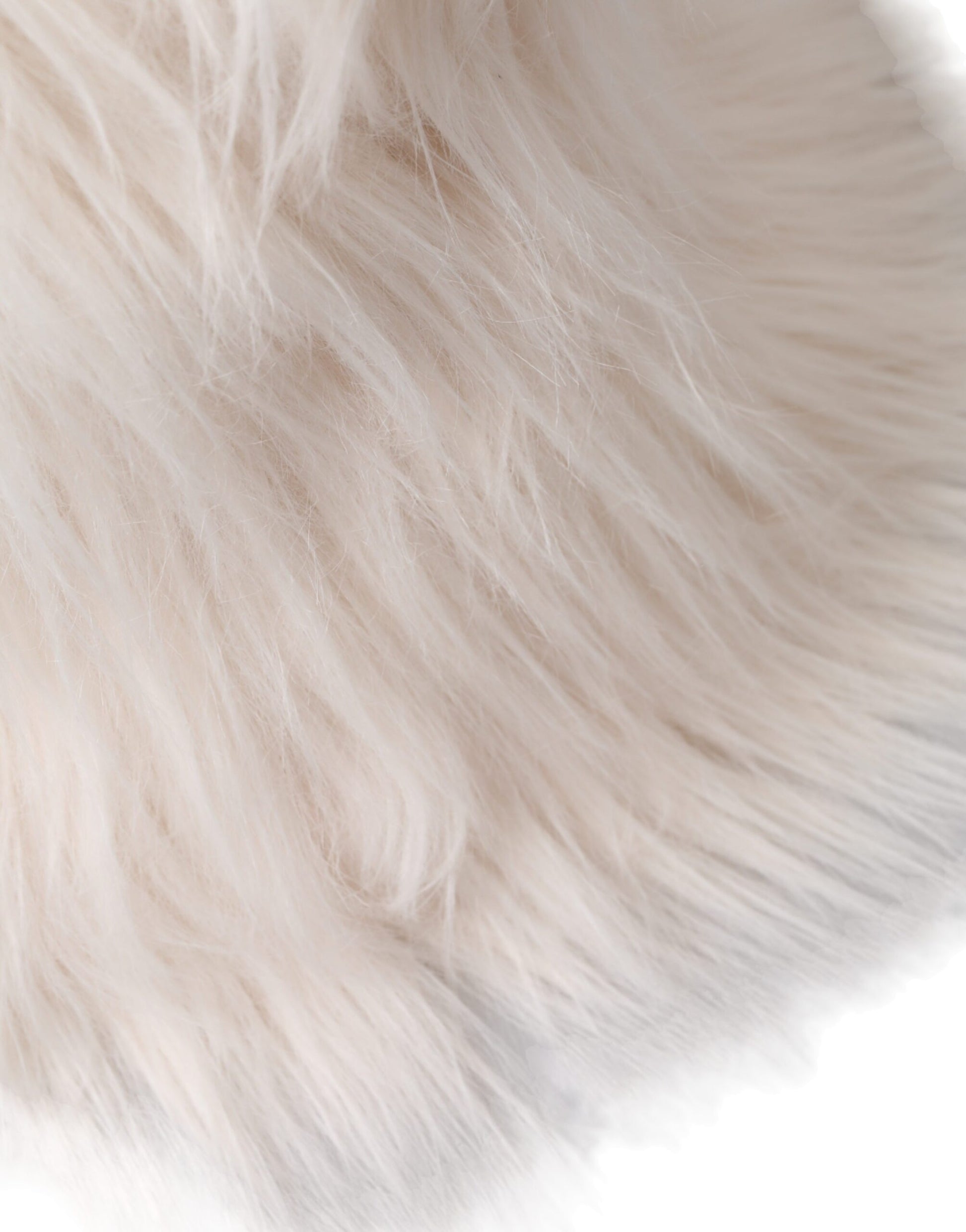 Weißer Damen-Anglerhut aus Acrylfell