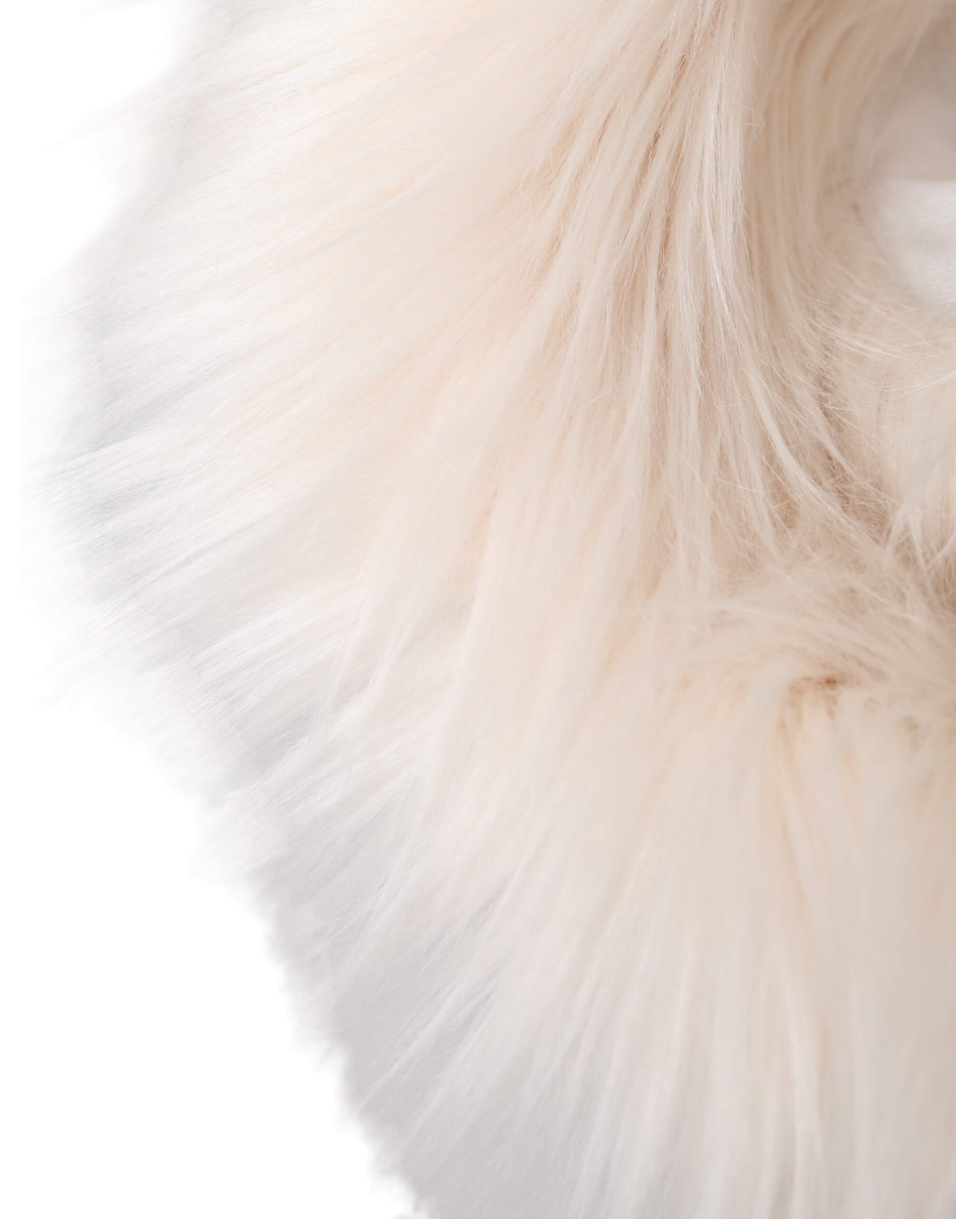 Weißer Damen-Anglerhut aus Acrylfell