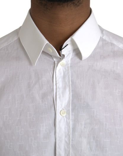 Weißes Langarmkleid aus Baumwolle GOLD Shirt