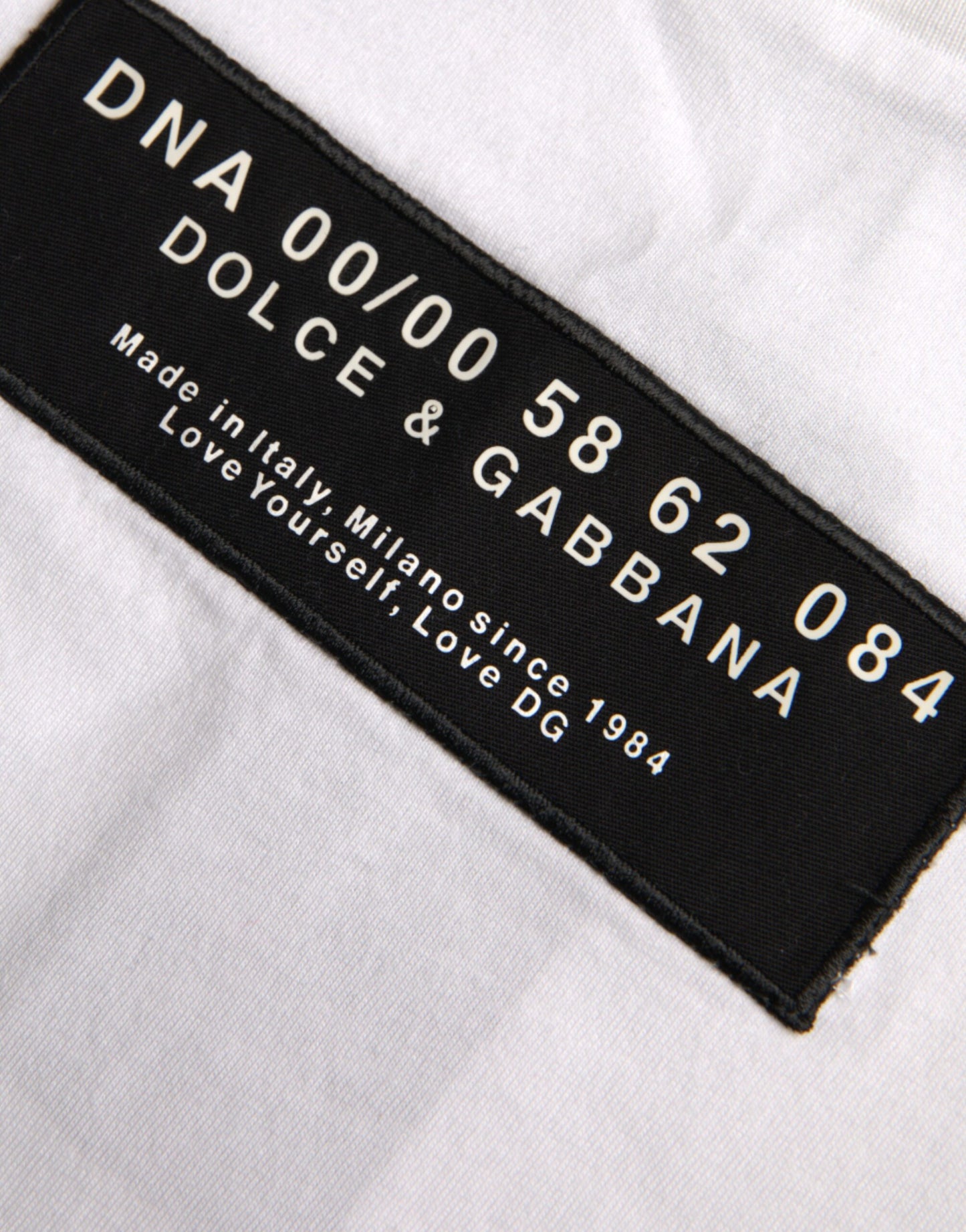 Weißes Baumwoll-DG-Applikations-T-Shirt für Herren