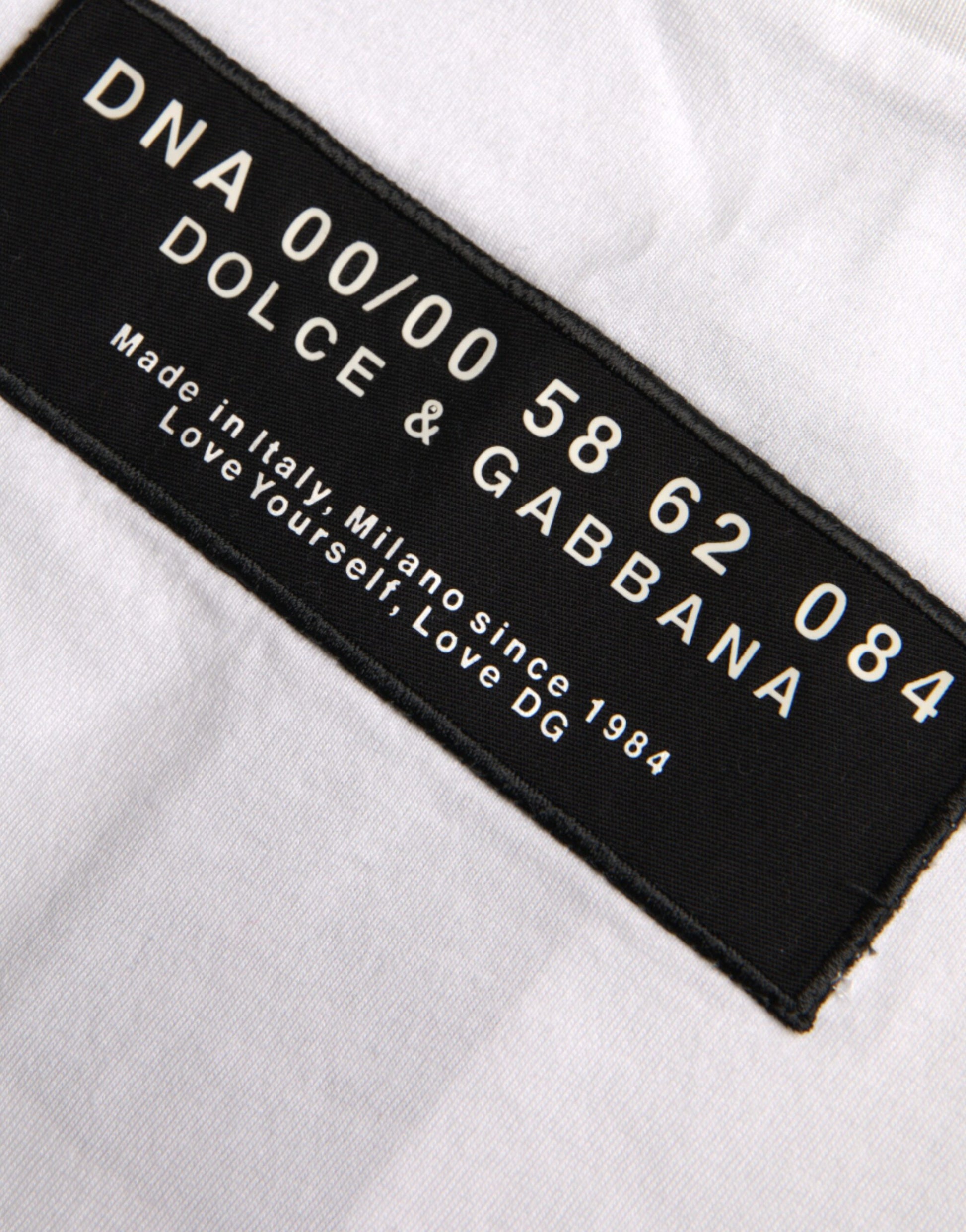 Weißes Baumwoll-DG-Applikations-T-Shirt für Herren