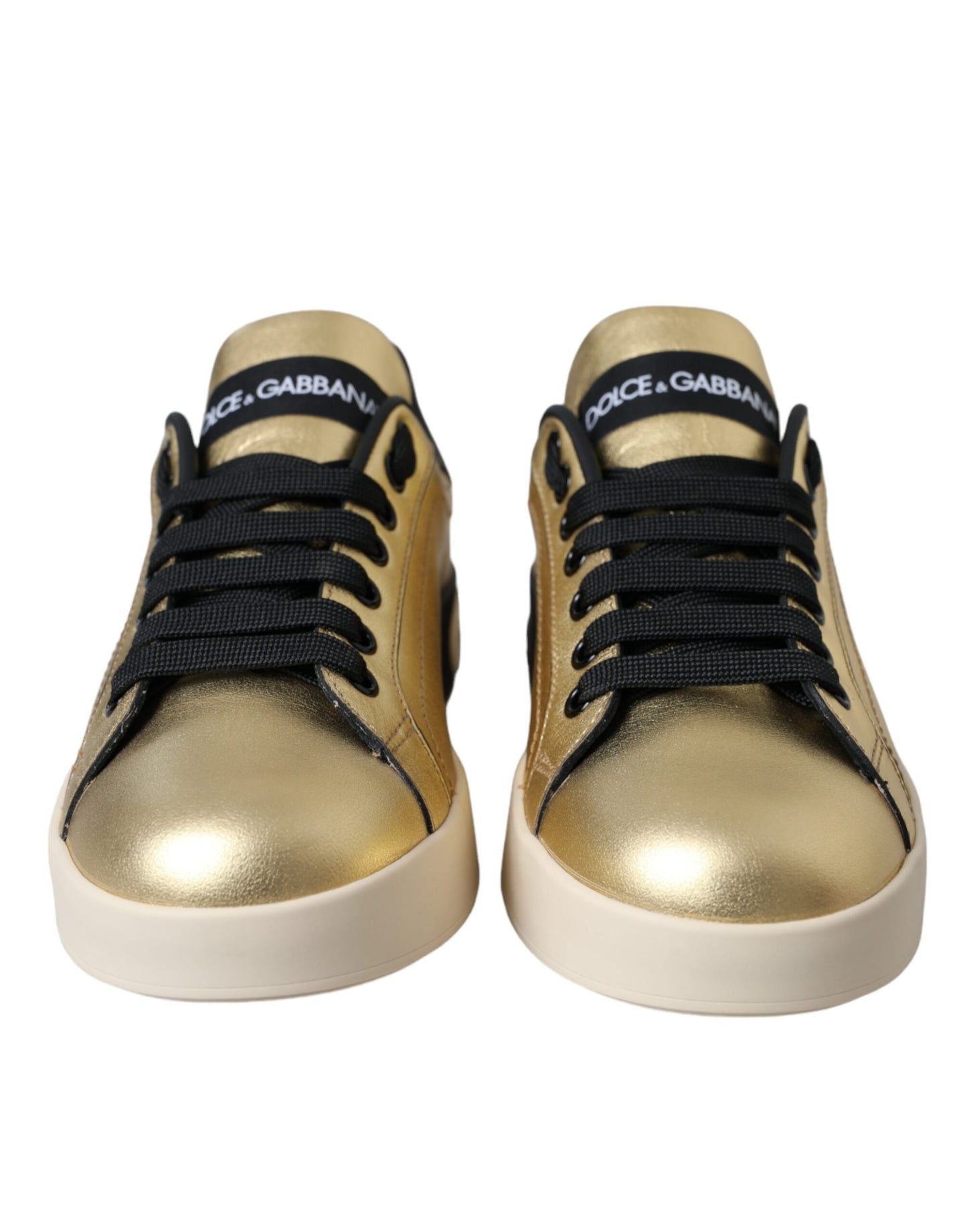 Goldfarbene Portofino Sneakers aus Kalbsleder Damenschuhe