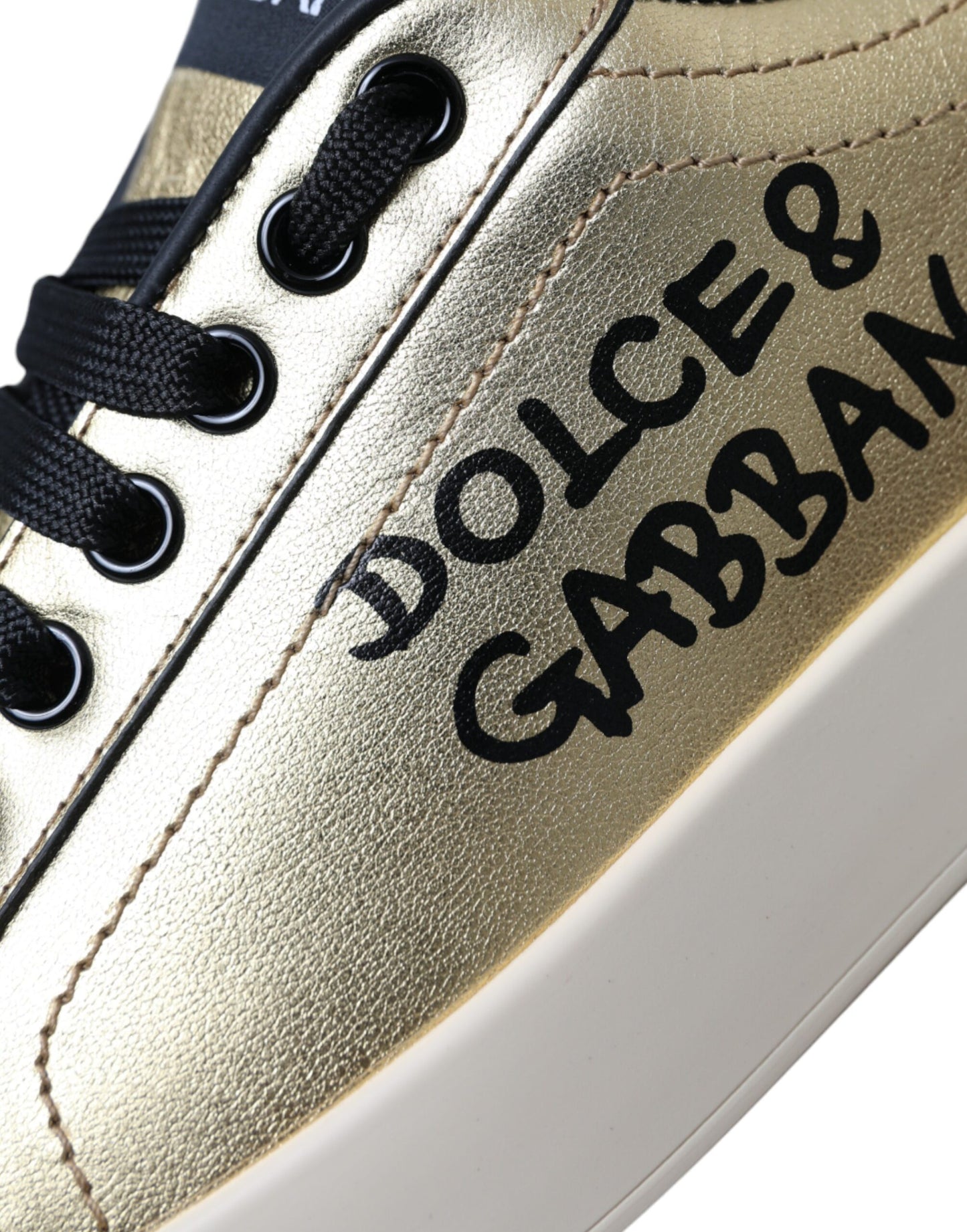 Goldfarbene Portofino Sneakers aus Kalbsleder Damenschuhe