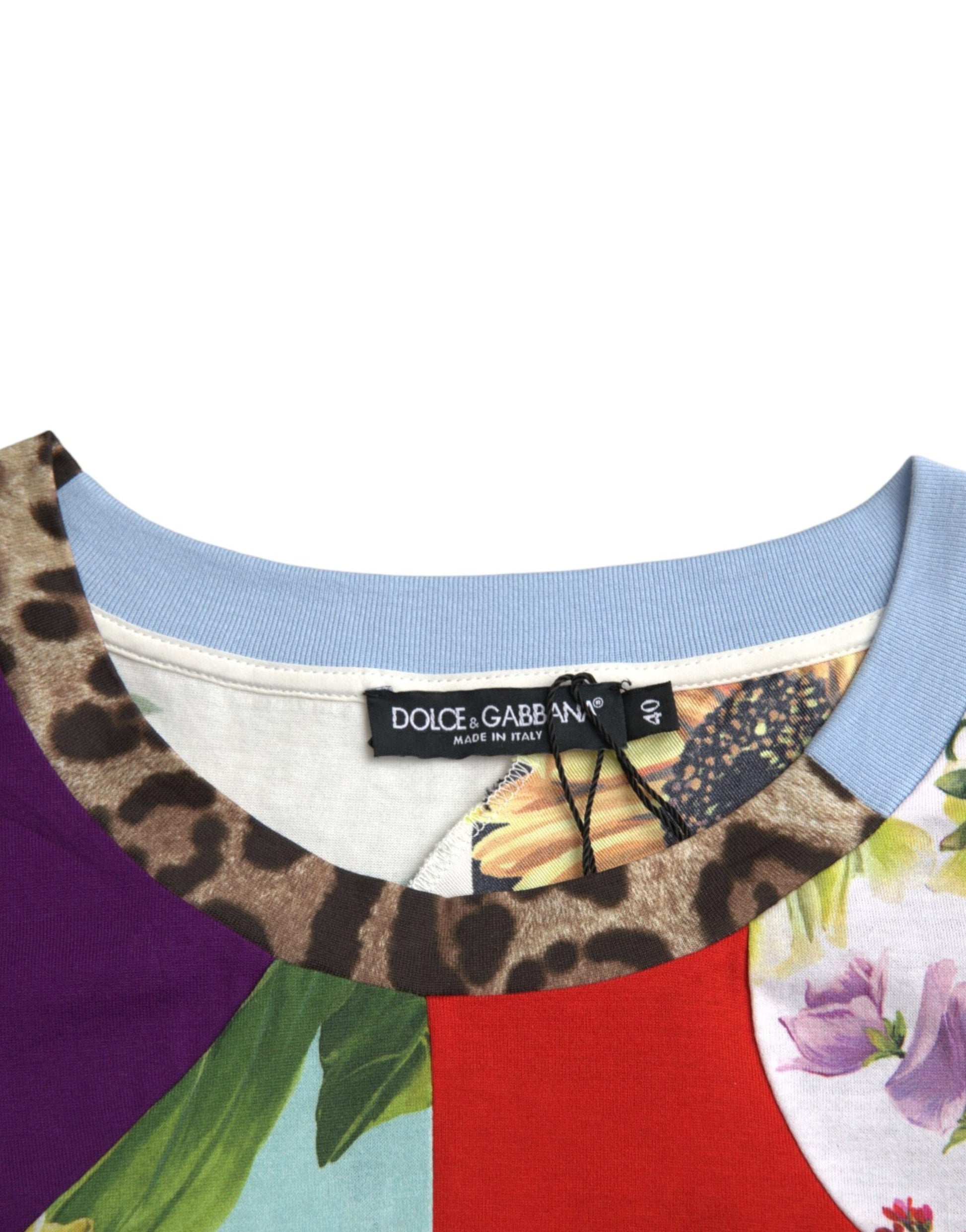 Mehrfarbiges Patchwork-Blusenoberteil aus Baumwolle und Seide