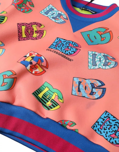 Salmon Pink Logo Print Sweatshirt Sweater