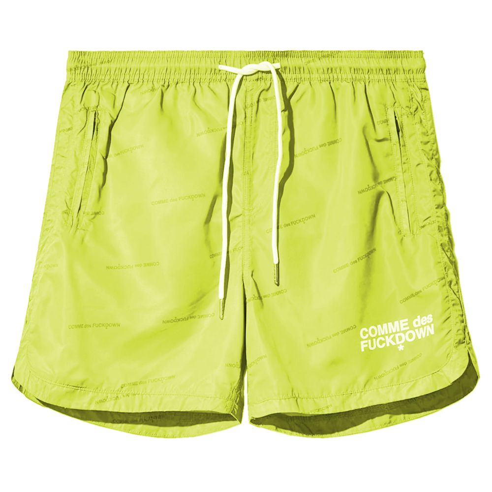Yellow Polyester Men's Swimwear Short