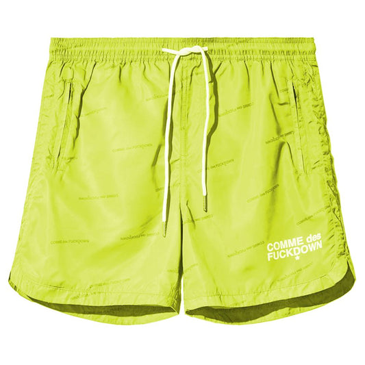 Yellow Polyester Men's Swimwear Short
